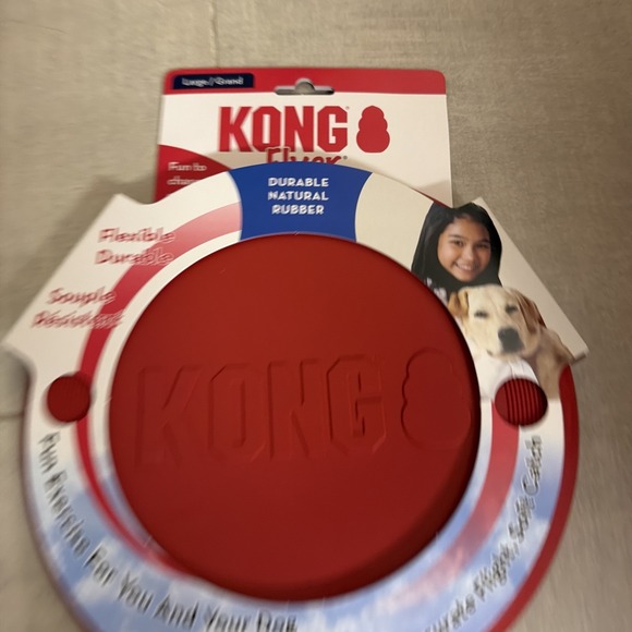 Kong Other - New KONG 26299 Flexible Flyer Frisbee LARGE 9" Durable Soft Rubber Dog Fetch Toy